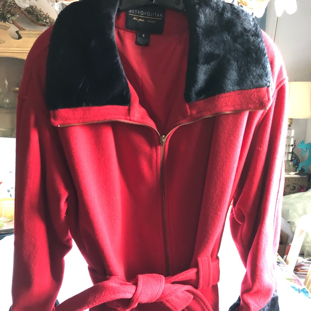 Red wool coat